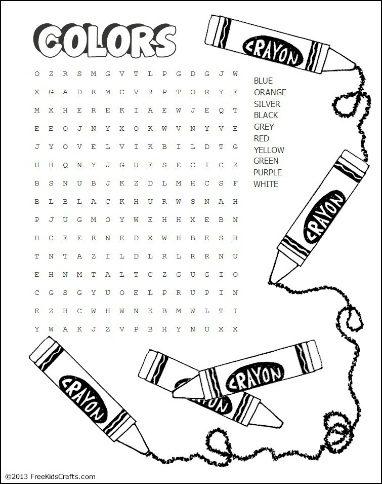 Color Word Printables