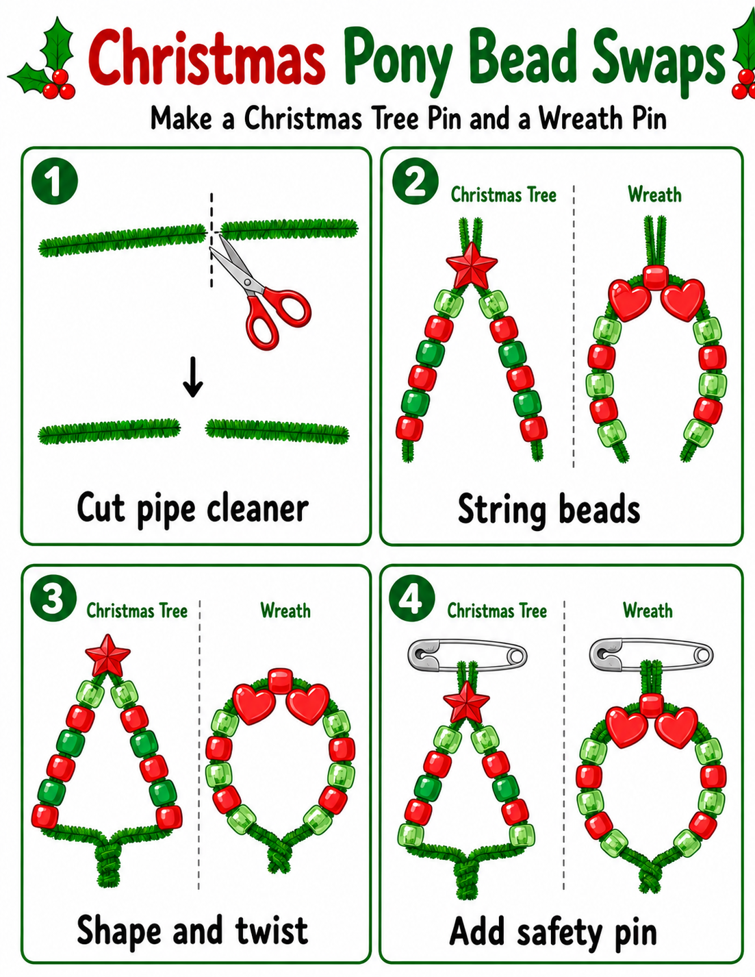 Christmas pony bead craft tutorial

