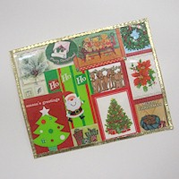 Recycle favorite Christmas cards into a placemat