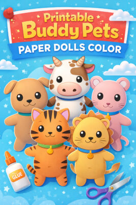 Printable Buddy Pets Paper Dolls Color