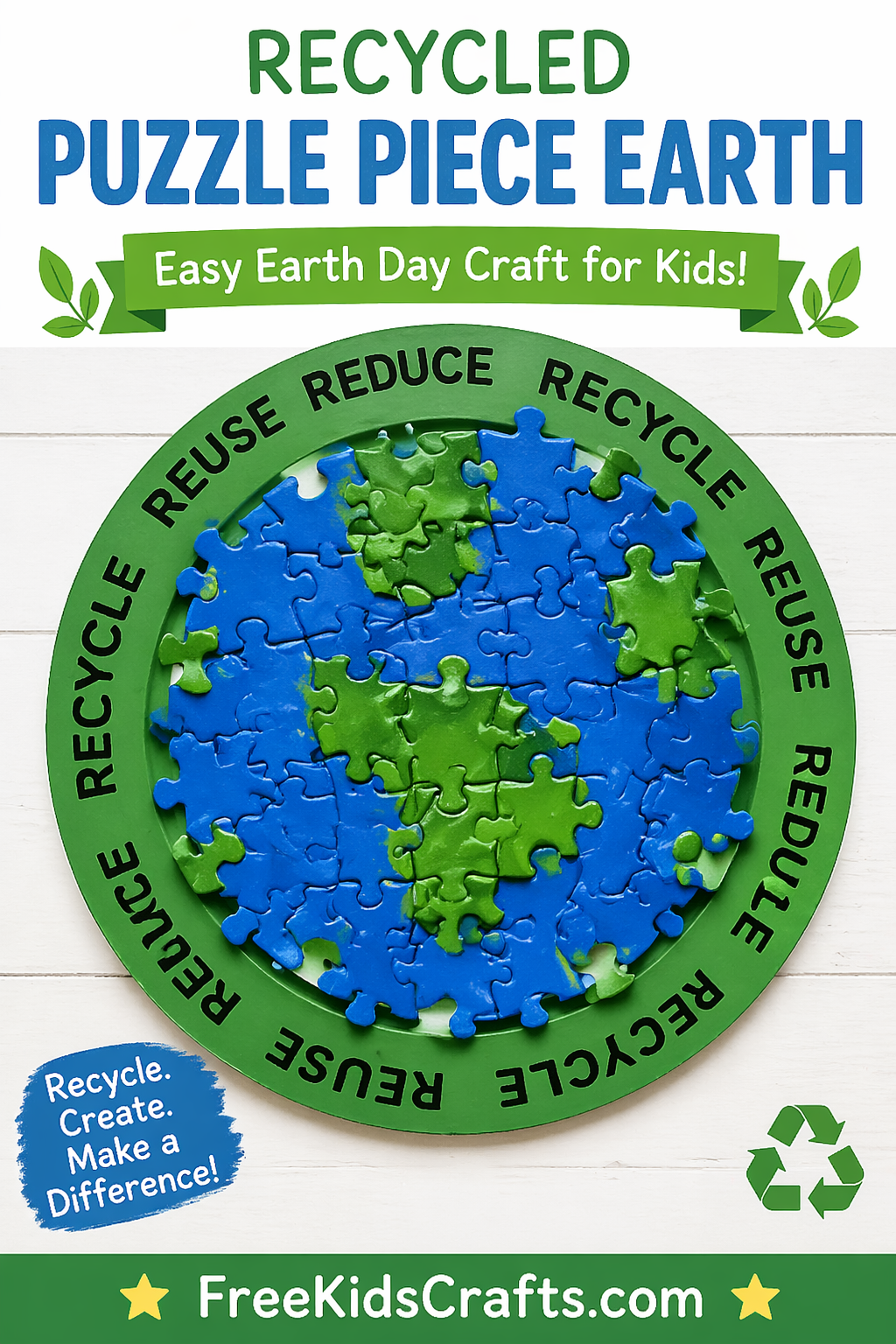 Recycled Puzzle Piece Earth