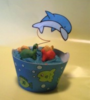 Dolphin cupcake decorations