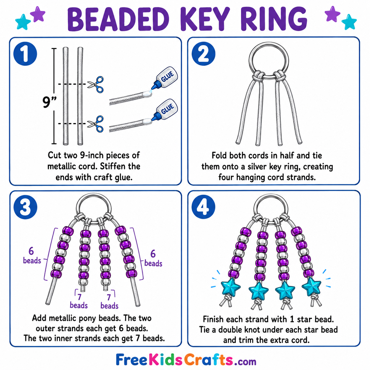 How to make a beaded key ring

