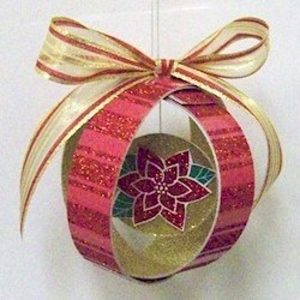 Ornament made from scraps of scrapbook paper