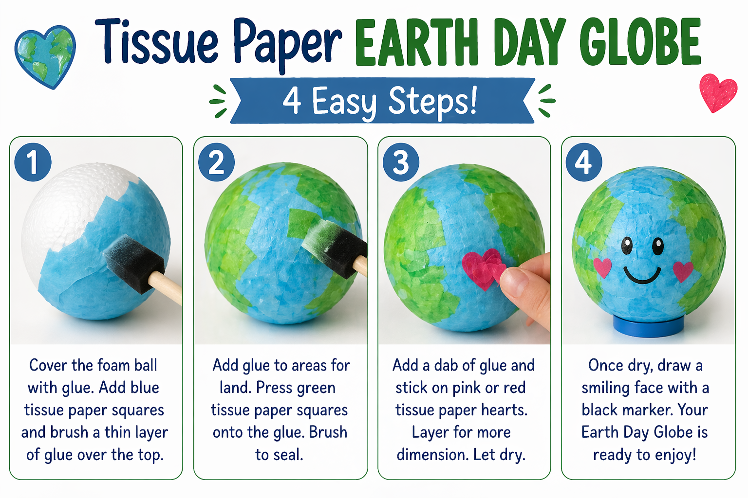 Earth Day globe craft tutorial

