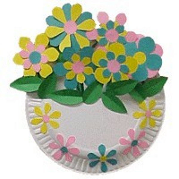 Paper Plate Flower Basket Craft