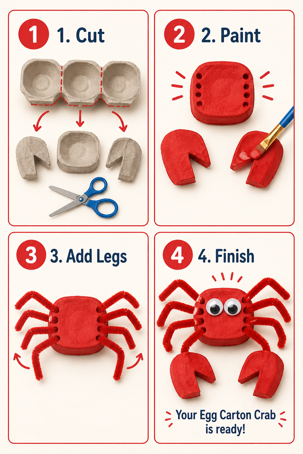 How to make an egg carton crab

