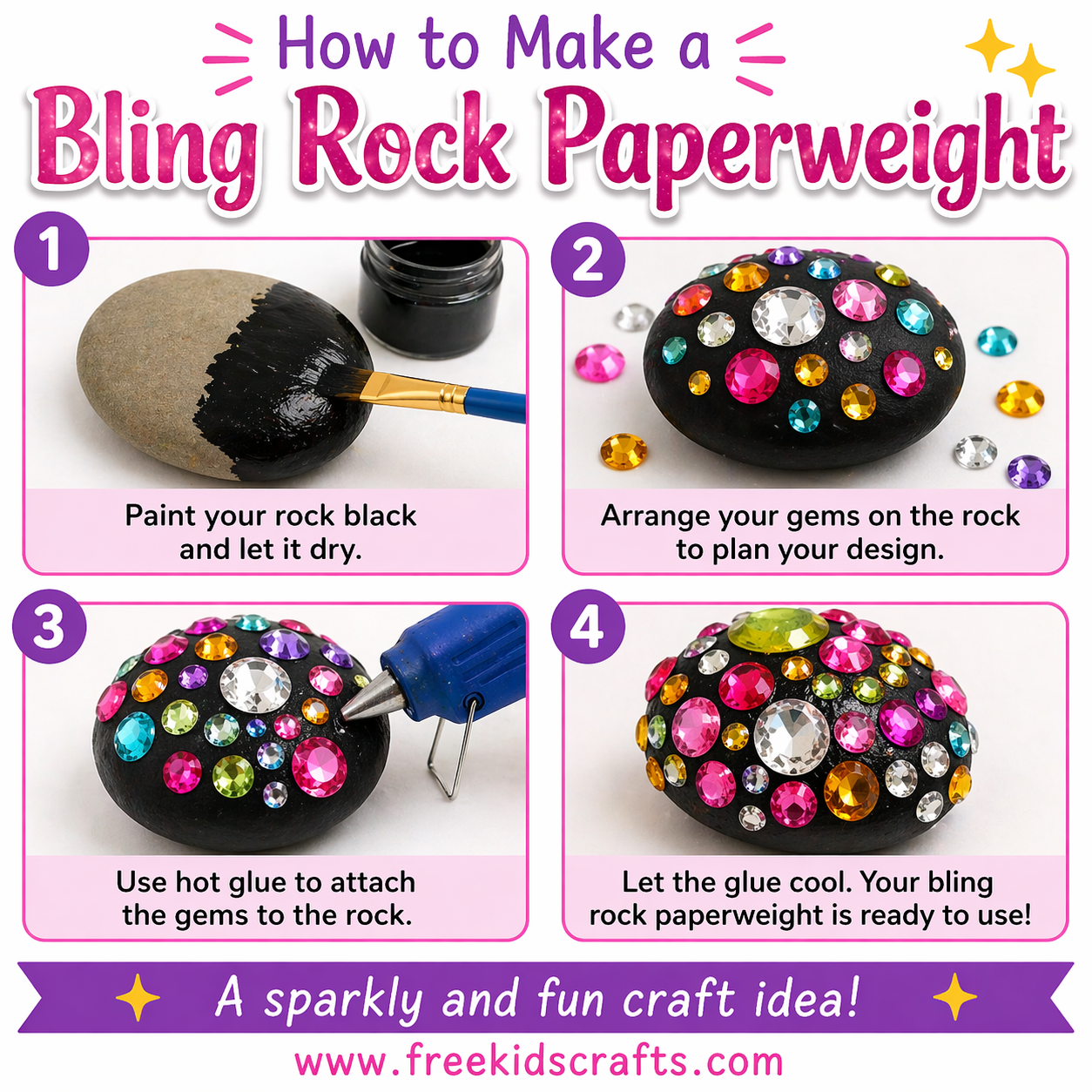 How to make a bling rock paperweight

