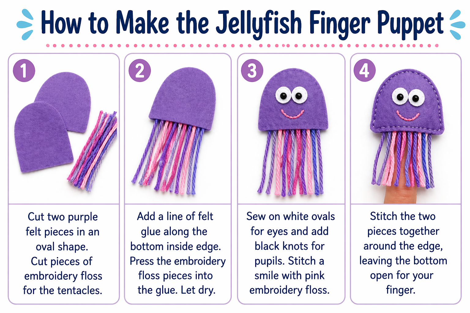 Ocean creatures finger puppet template jellyfish