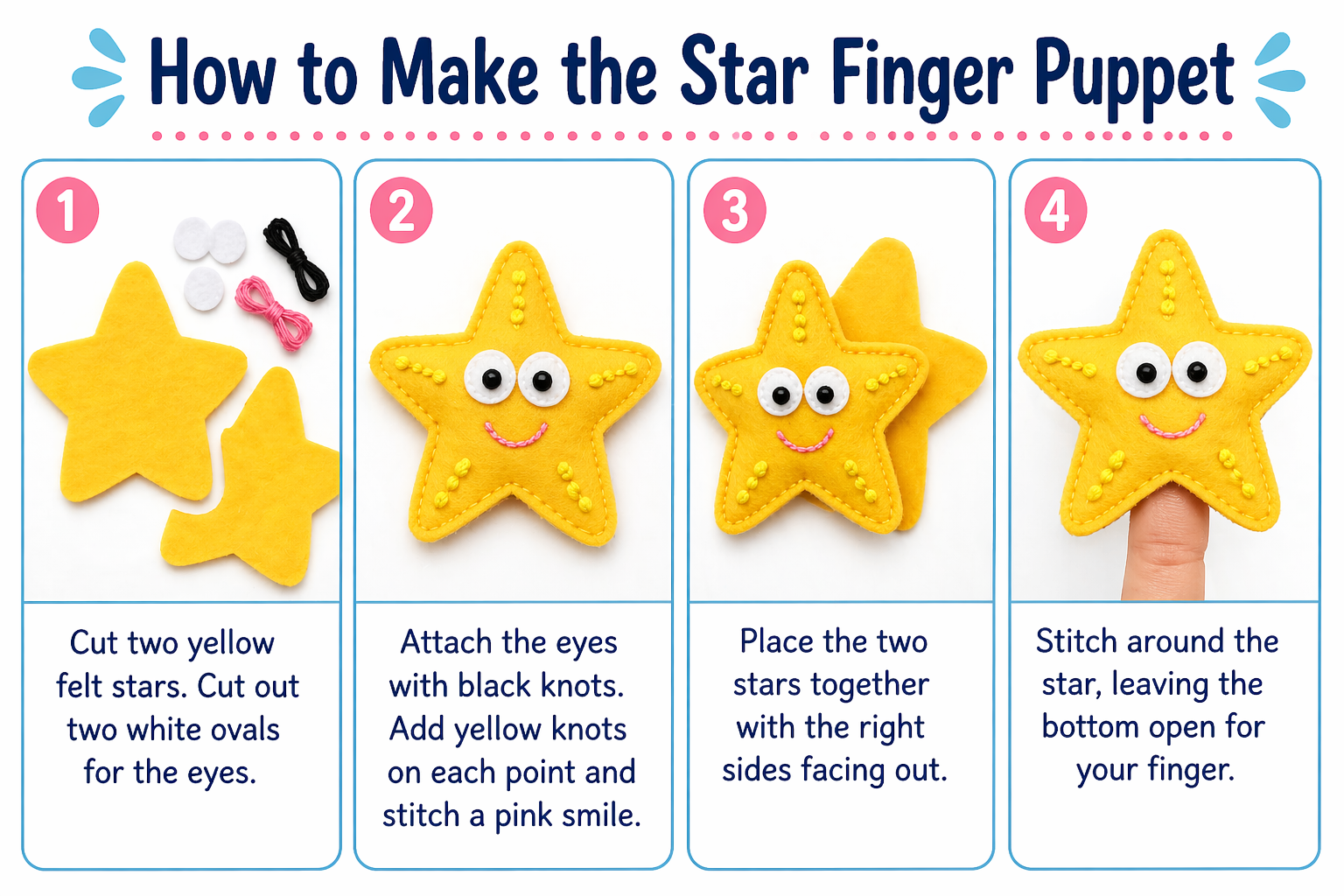 Ocean creatures finger puppet template star fish