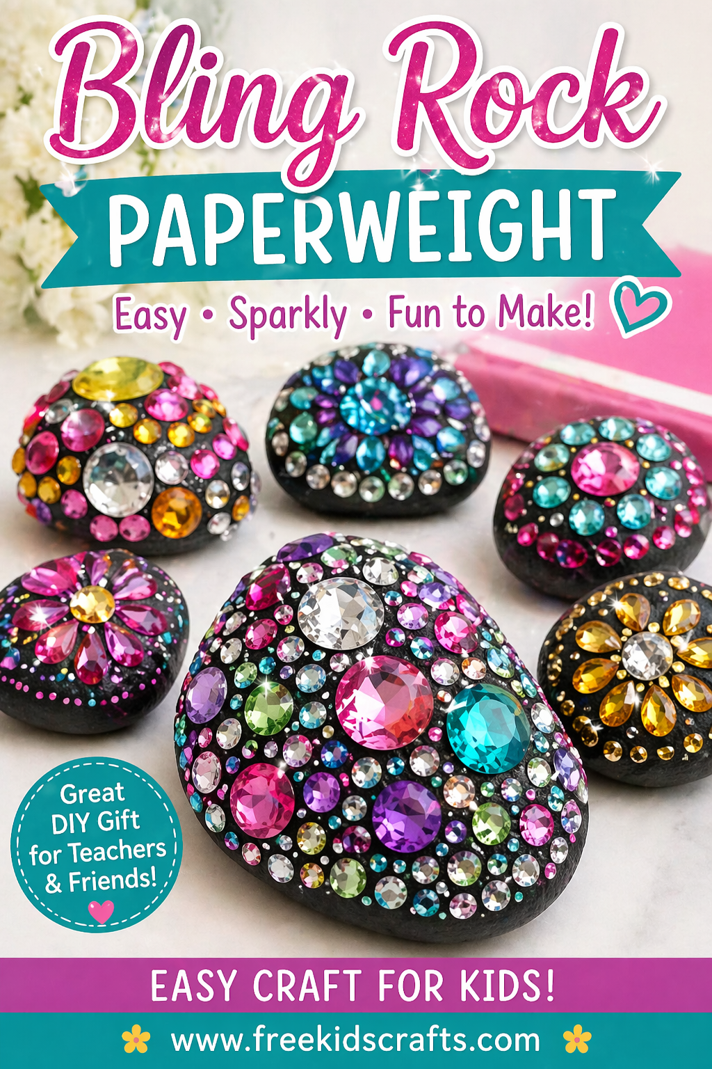 Sparkly bling rock paperweights tutorial

