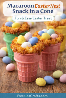 Macaroon Easter Nest Snack in a Cone