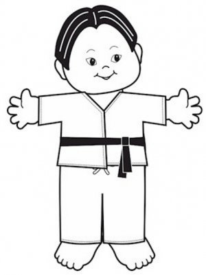 Martial Arts Paper Doll for young children