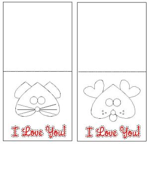 Calico heart card outline
