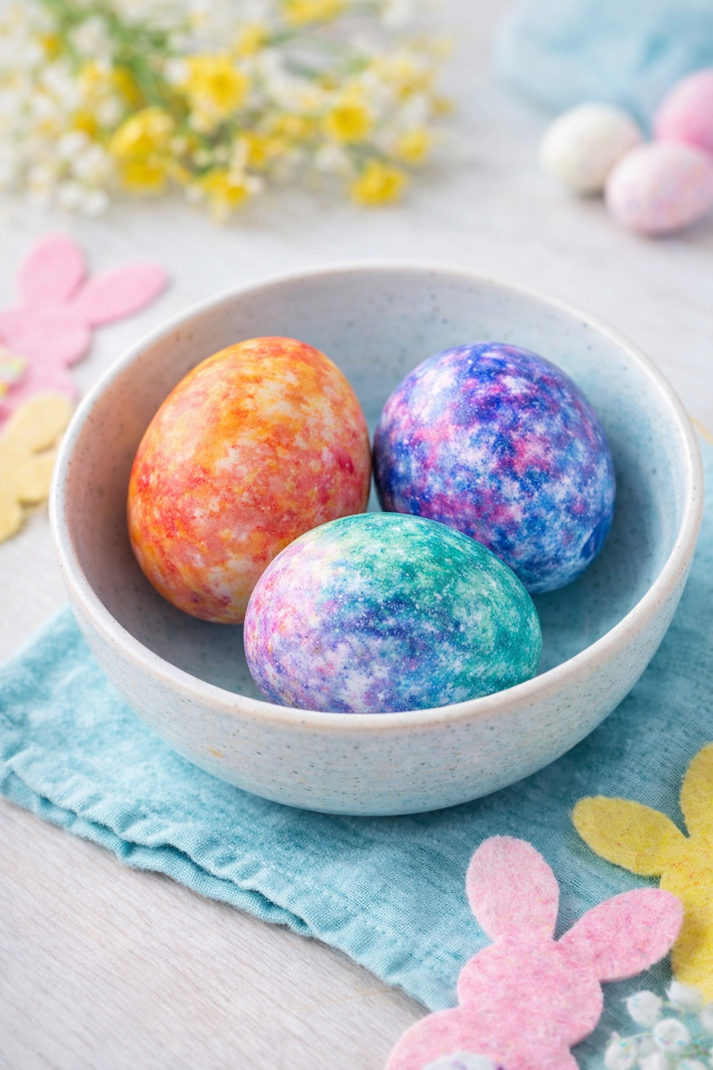 finished inkjet colored eggs