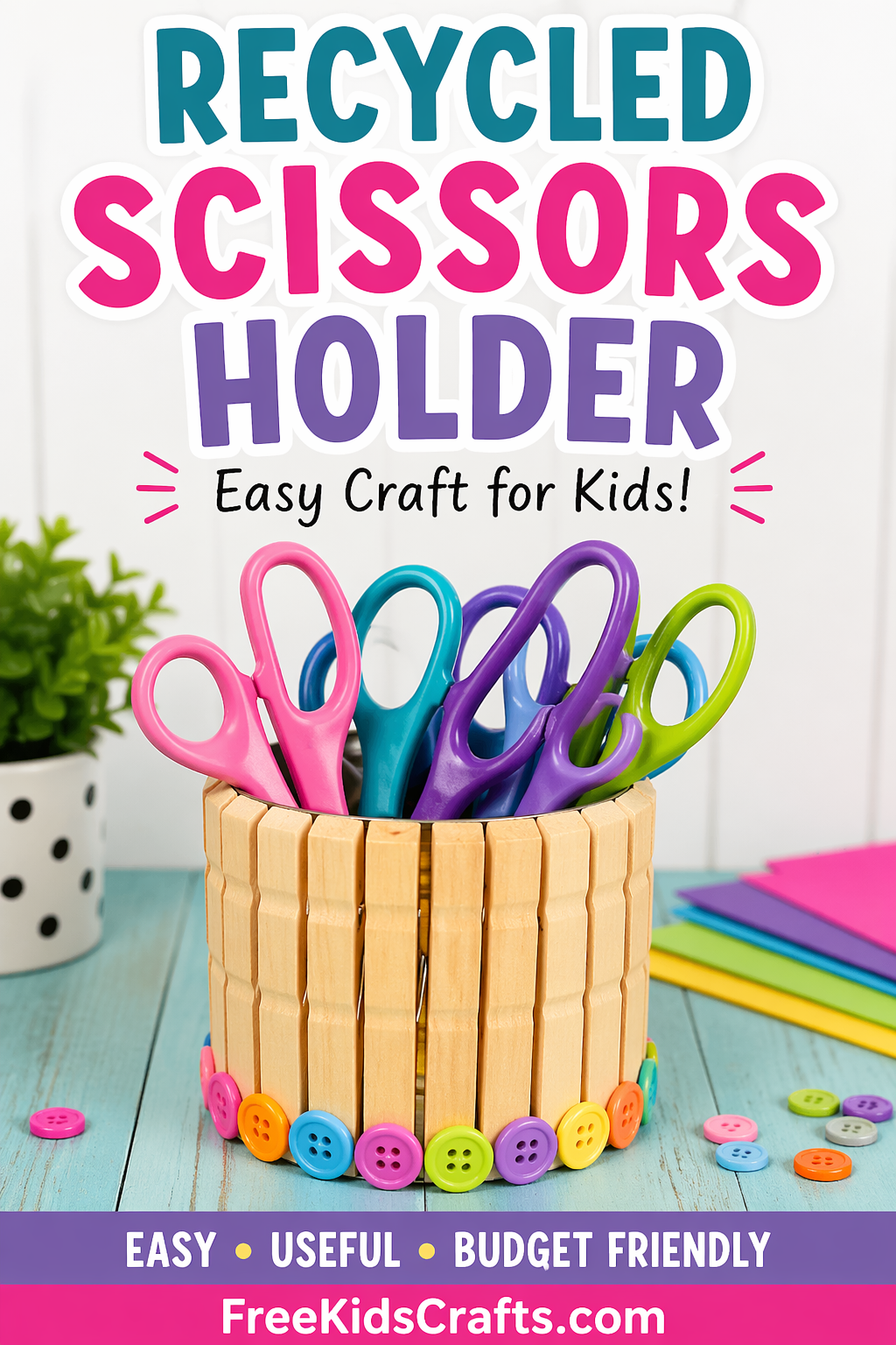 Recycled Scissors Holder