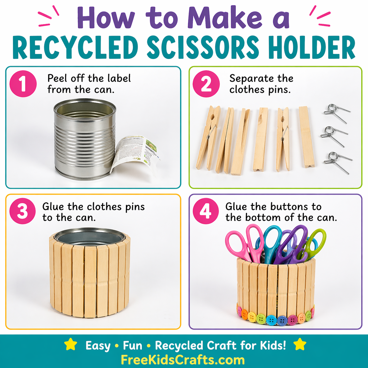 How to make a recycled scissors holder

