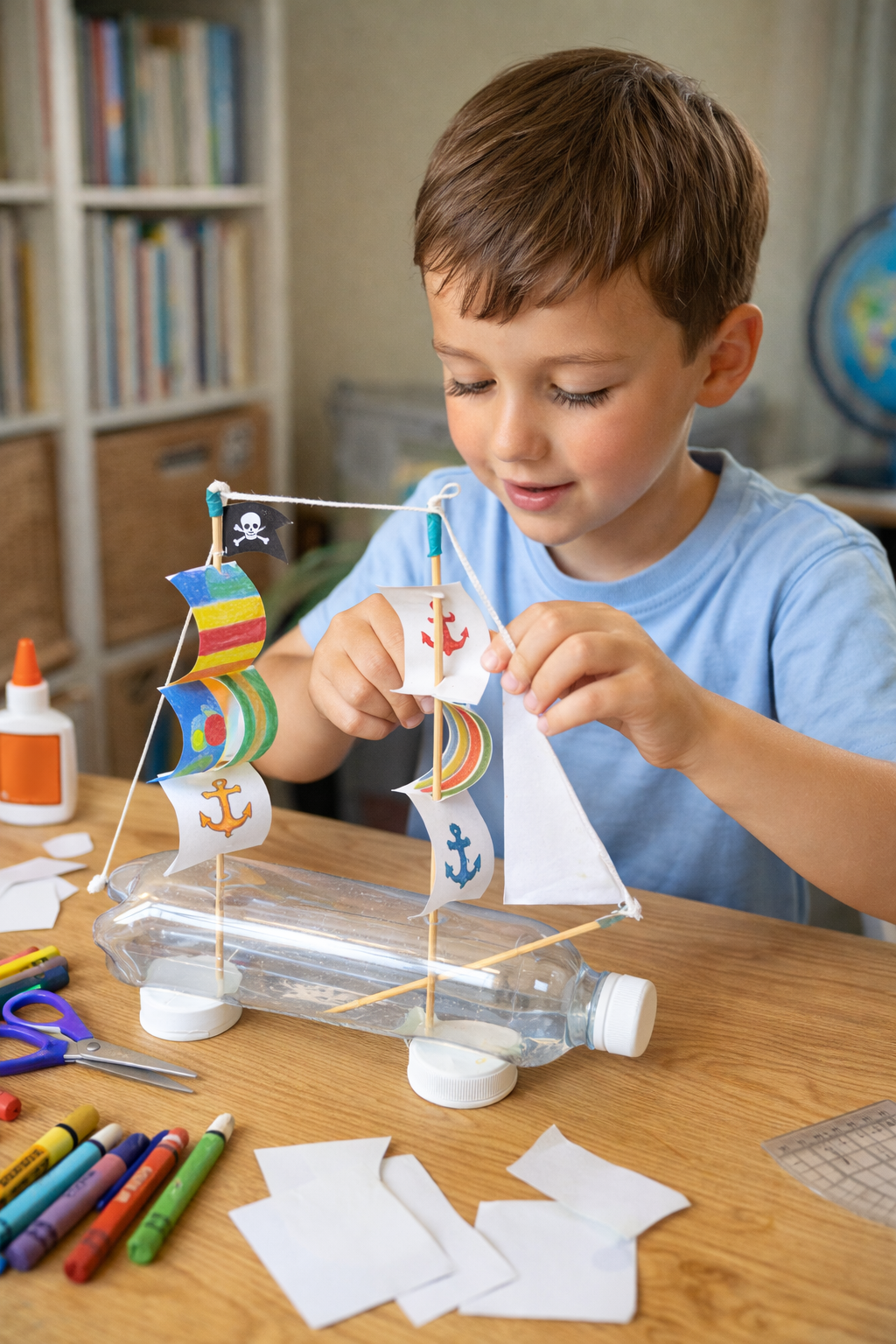 Building a bottle boat craft

