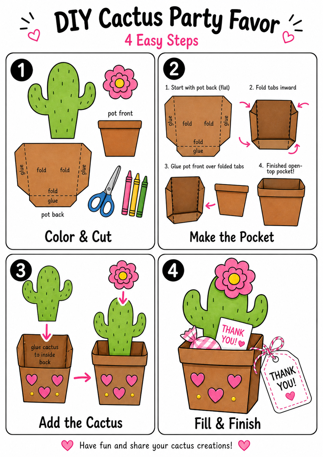 DIY cactus party favor tutorial