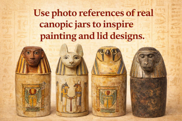 Paper Mache Egyptian Canopic Jars