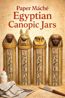 Paper Mache Egyptian Canopic Jars
