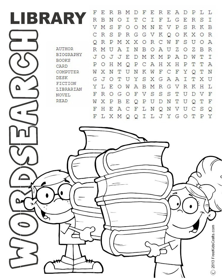 Printable Library Word Search