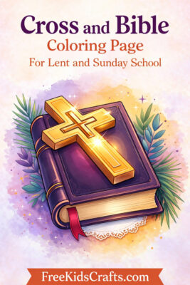 Cross and Bible Coloring Page