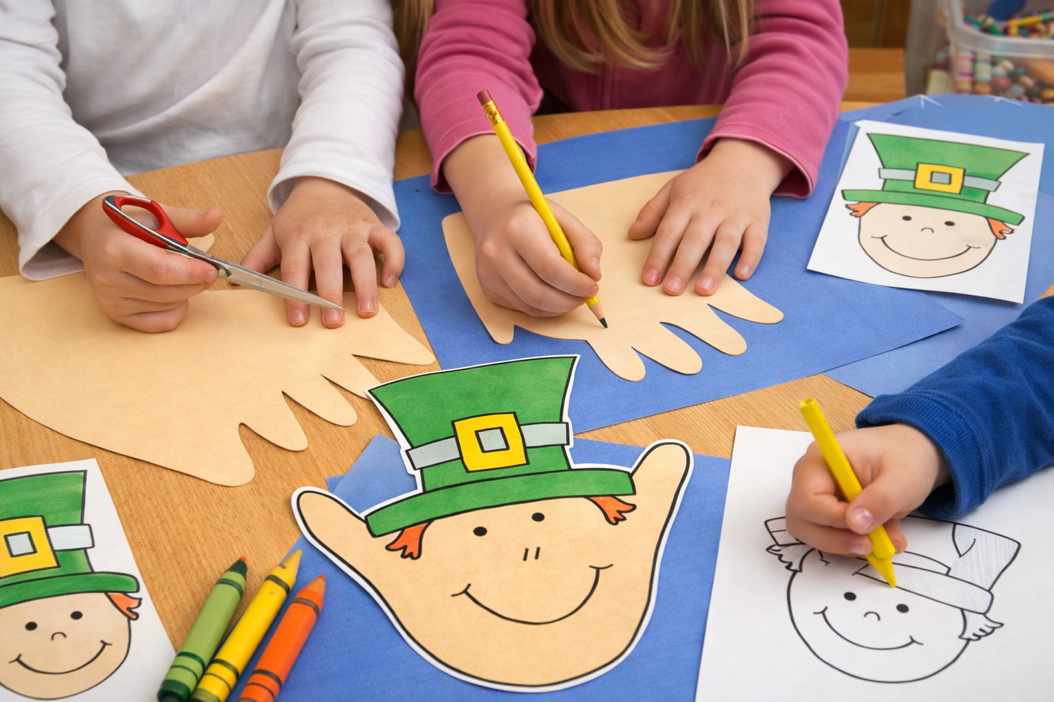 kids crafting hand print printables