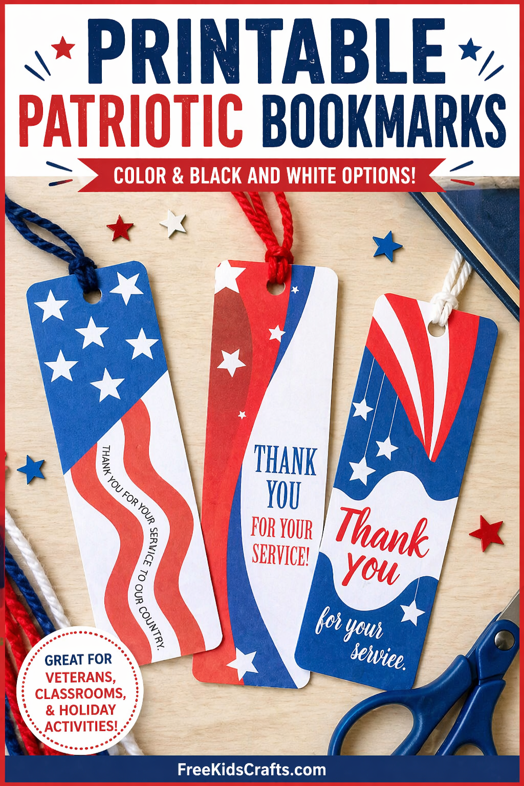Printable Patriotic Bookmarks