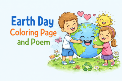 Earth Day Coloring Page and Poem