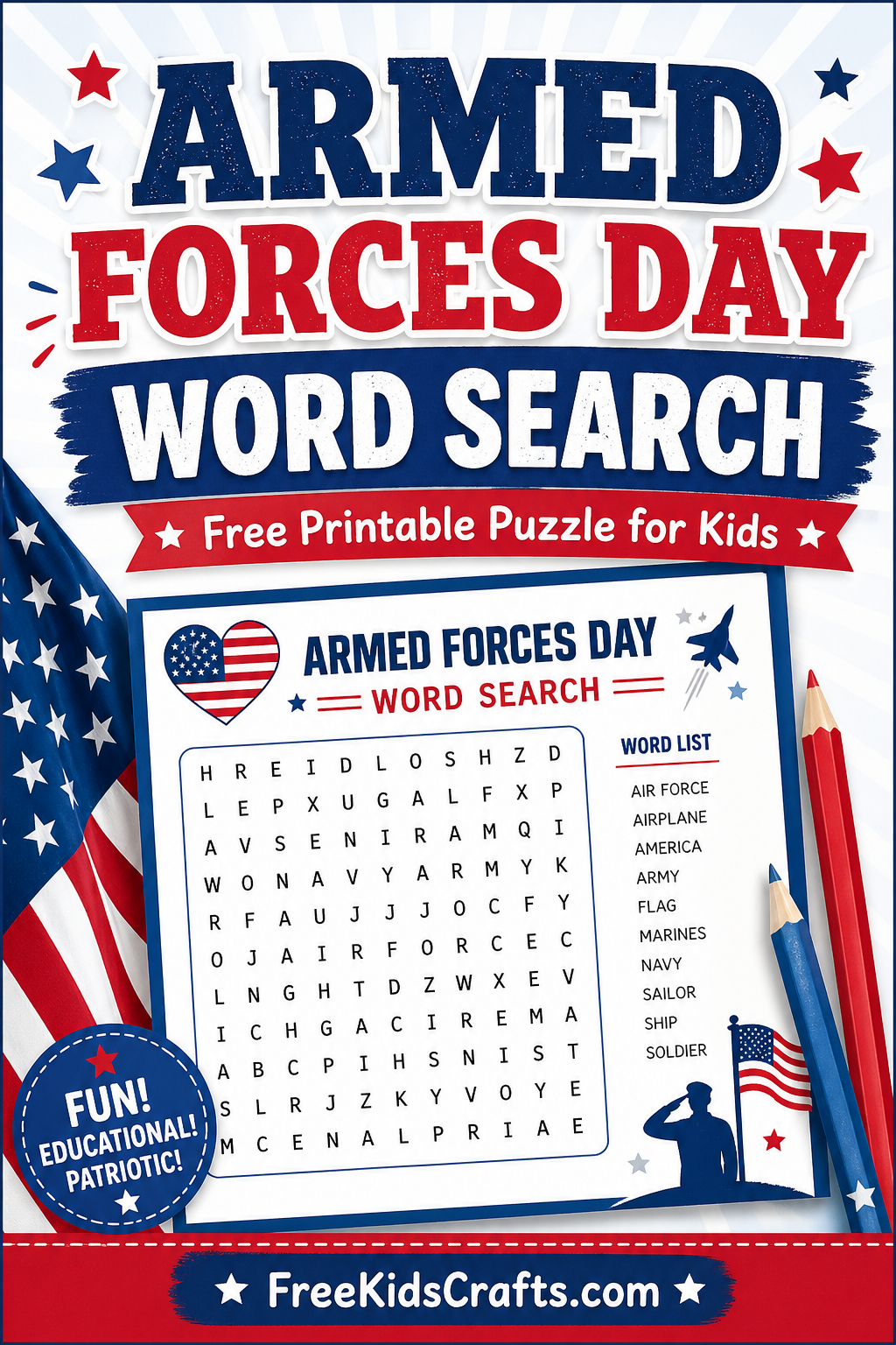 Armed Forces Day Word Search