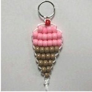 DIY ice cream cone beaded key chain