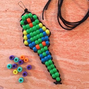 Parrot made from pony beads with pattern