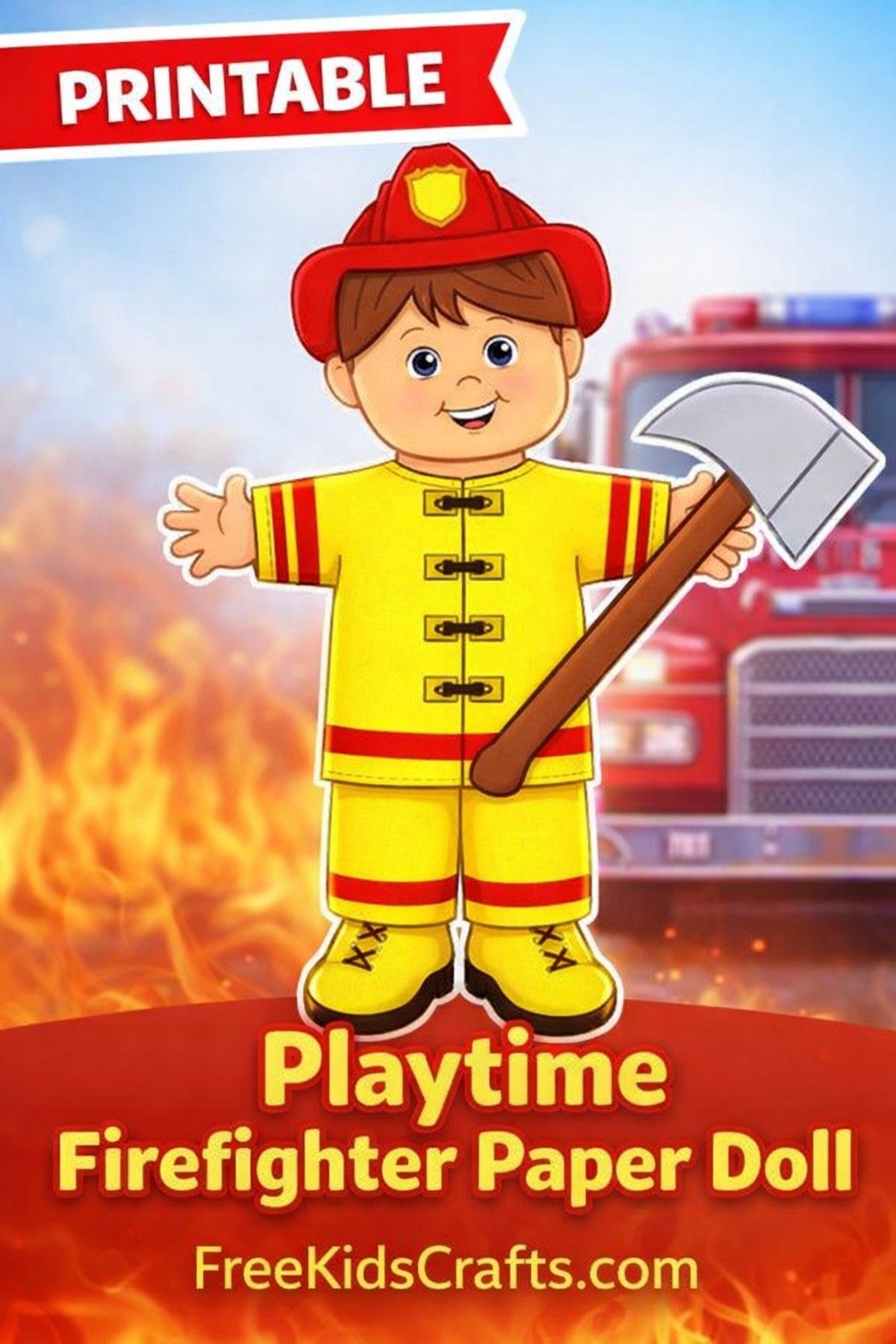 Playtime Firefighter Paper Doll