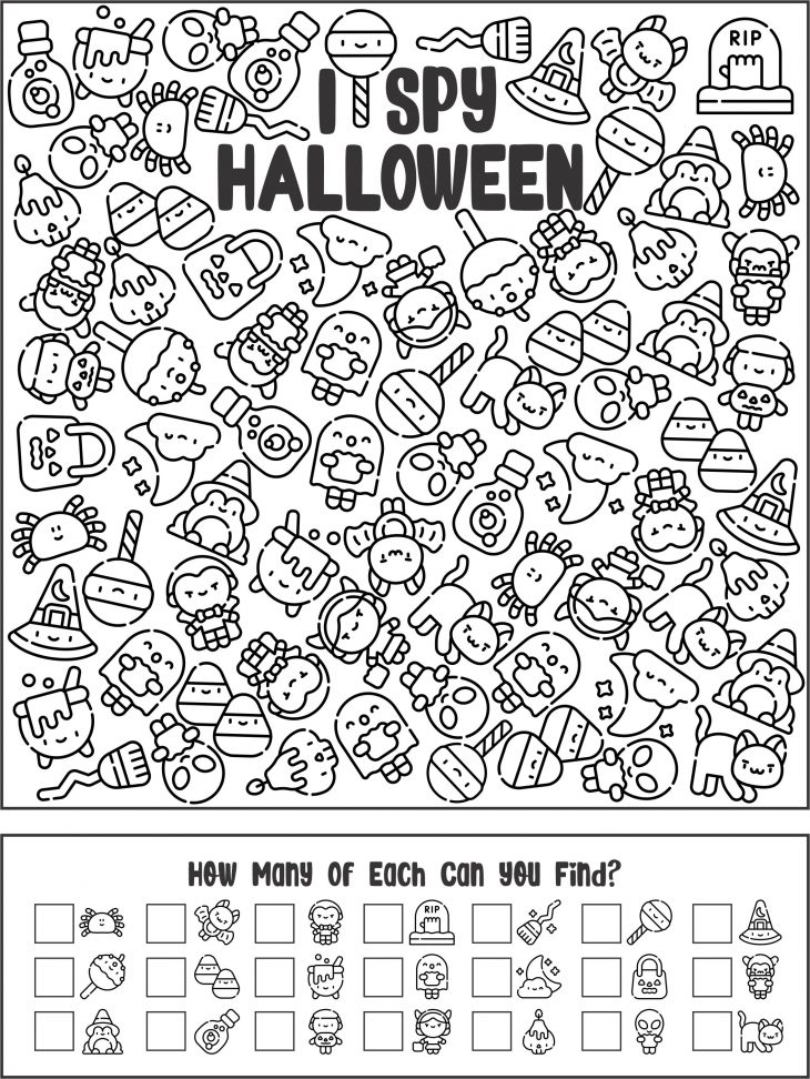 Halloween I Spy Activity Worksheet