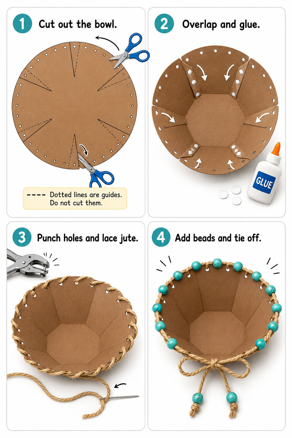 How to make a beaded paper bowl