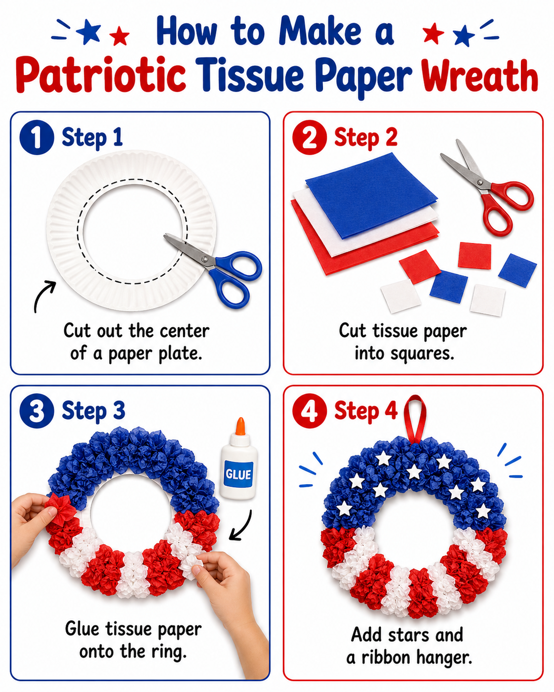 How to make a patriotic wreath