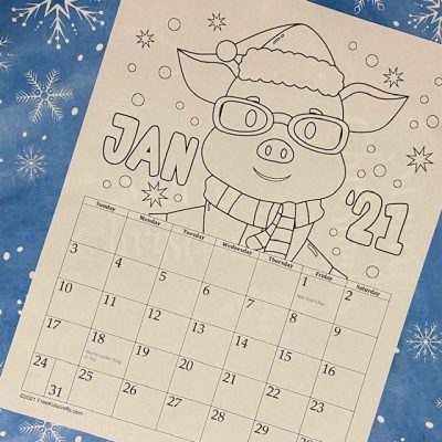 JANUARY COLORING CALENDAR