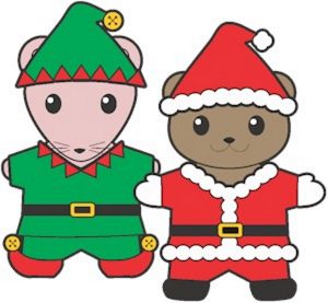 Easy paper dolls dressed up as elves