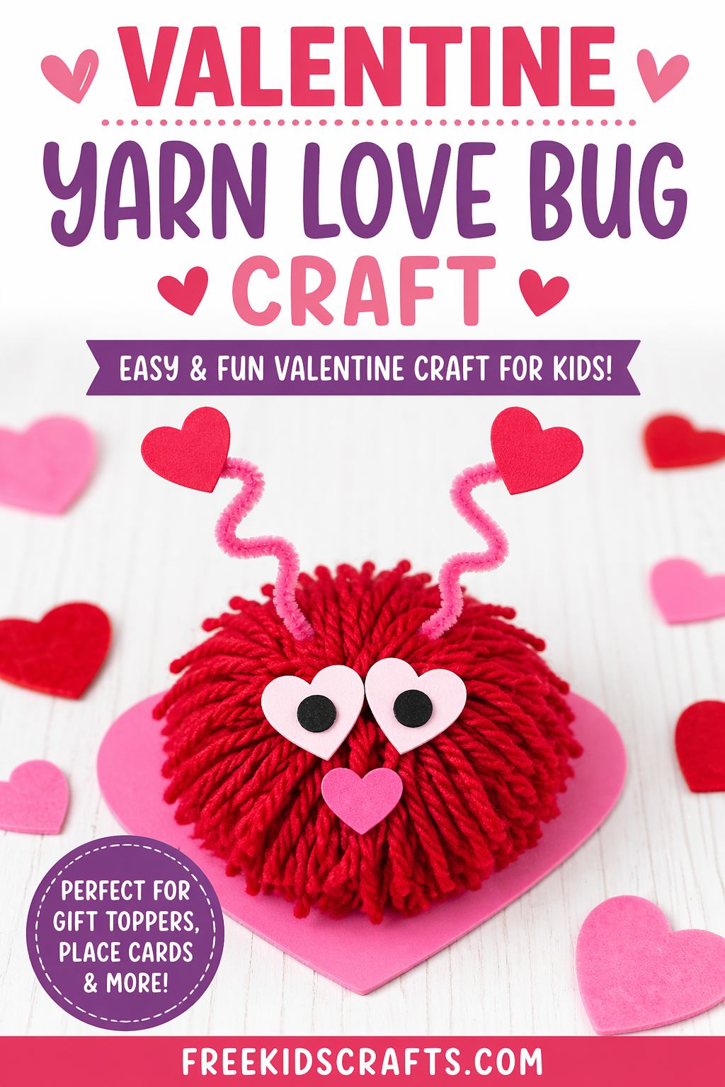 Valentine Yarn Love Bug Craft