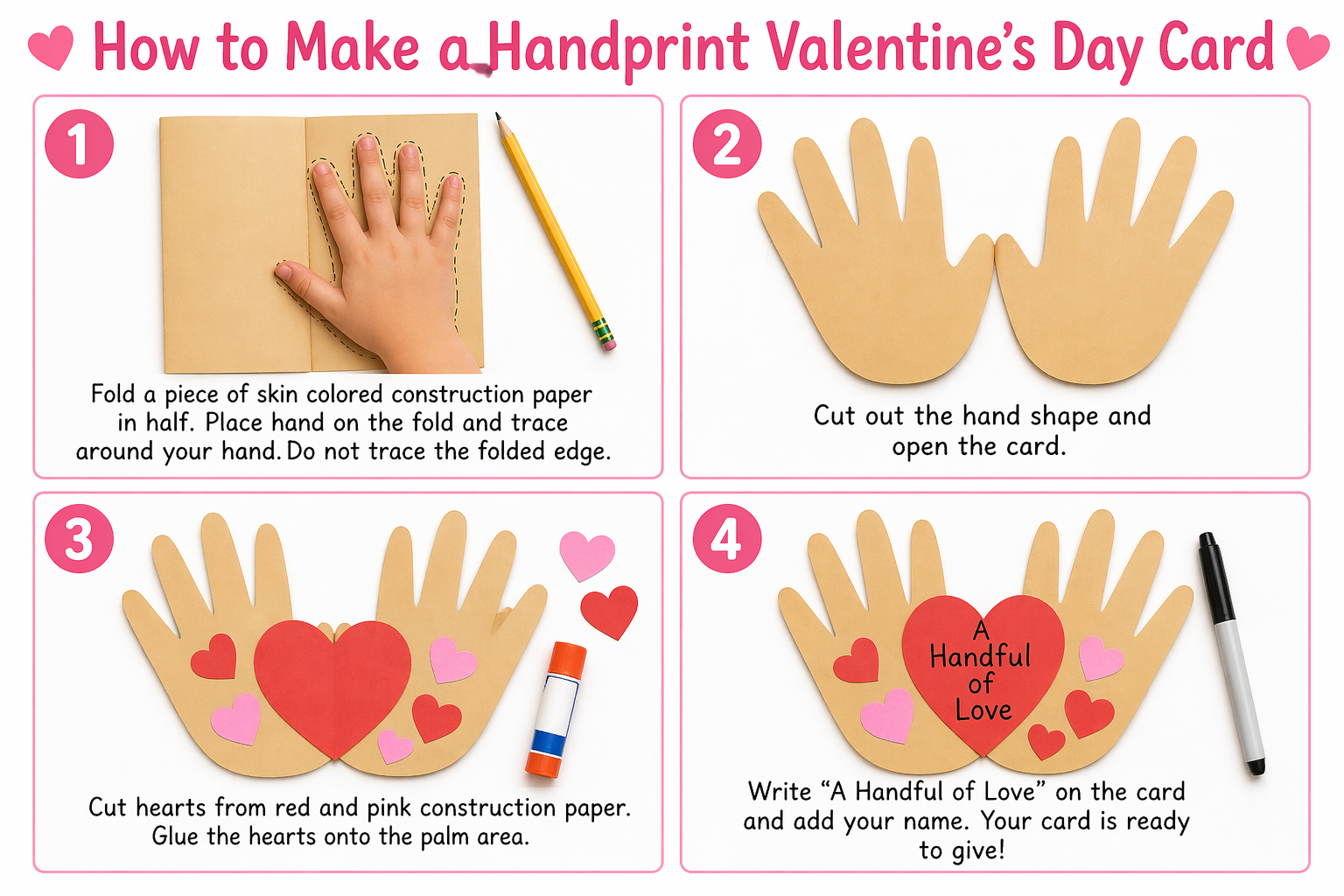 How to make a handprint valentine