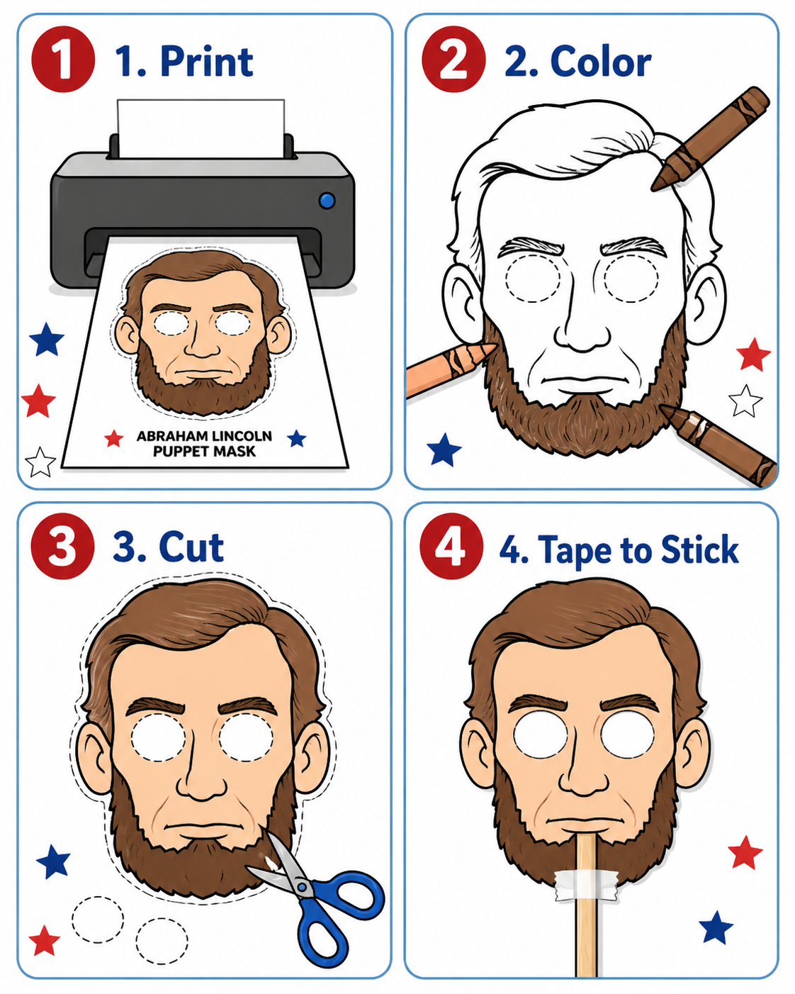 How to make an Abraham Lincoln puppet mask