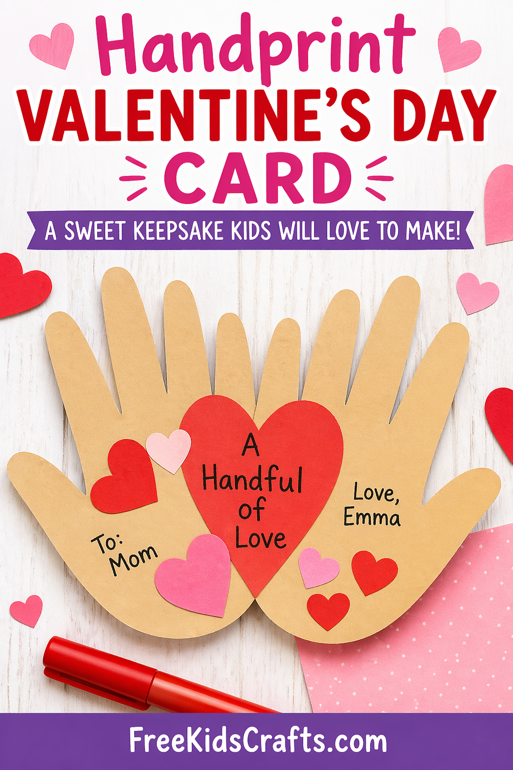 Handprint Valentine’s Day Card