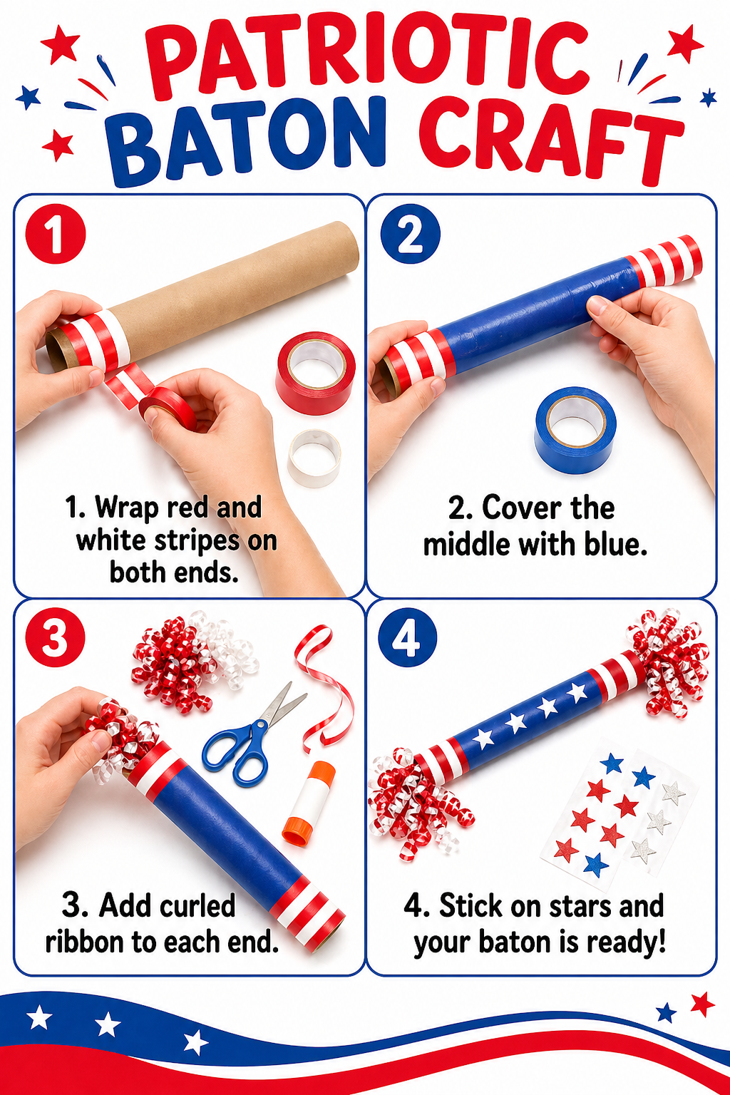 Patriotic baton craft tutorial

