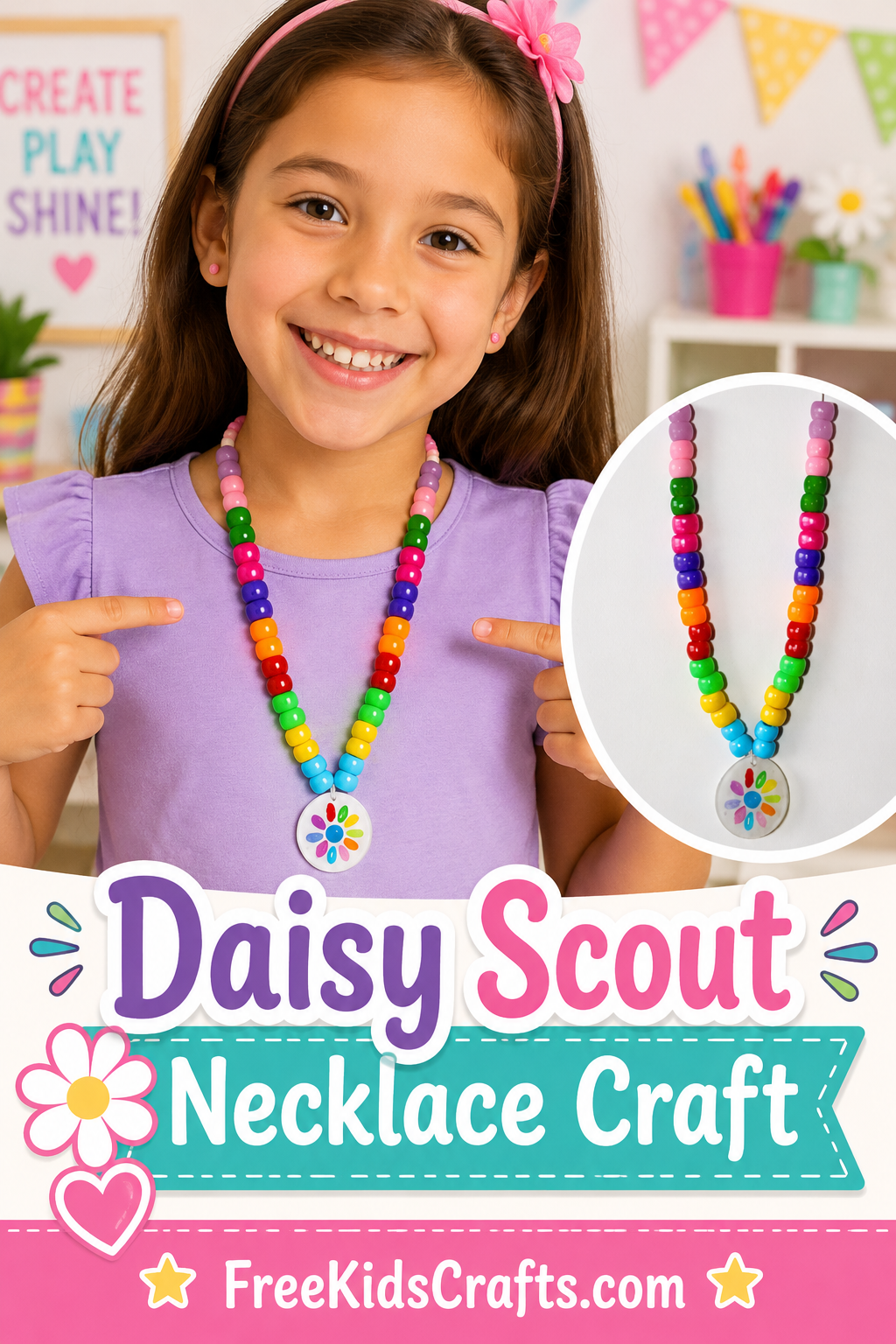 Daisy Scout necklace craft tutorial