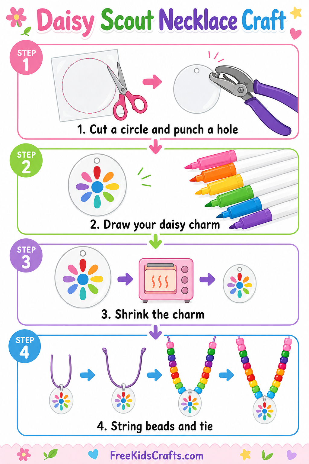 Daisy Scout necklace craft tutorial

