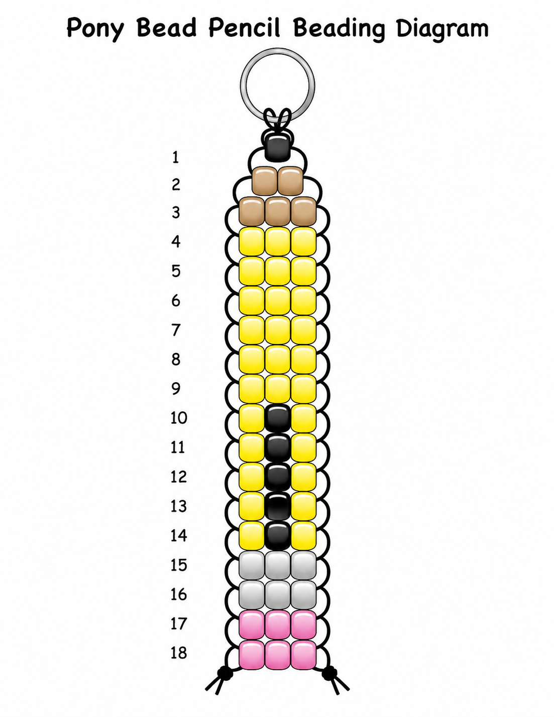 Pony bead pencil keychain tutorial