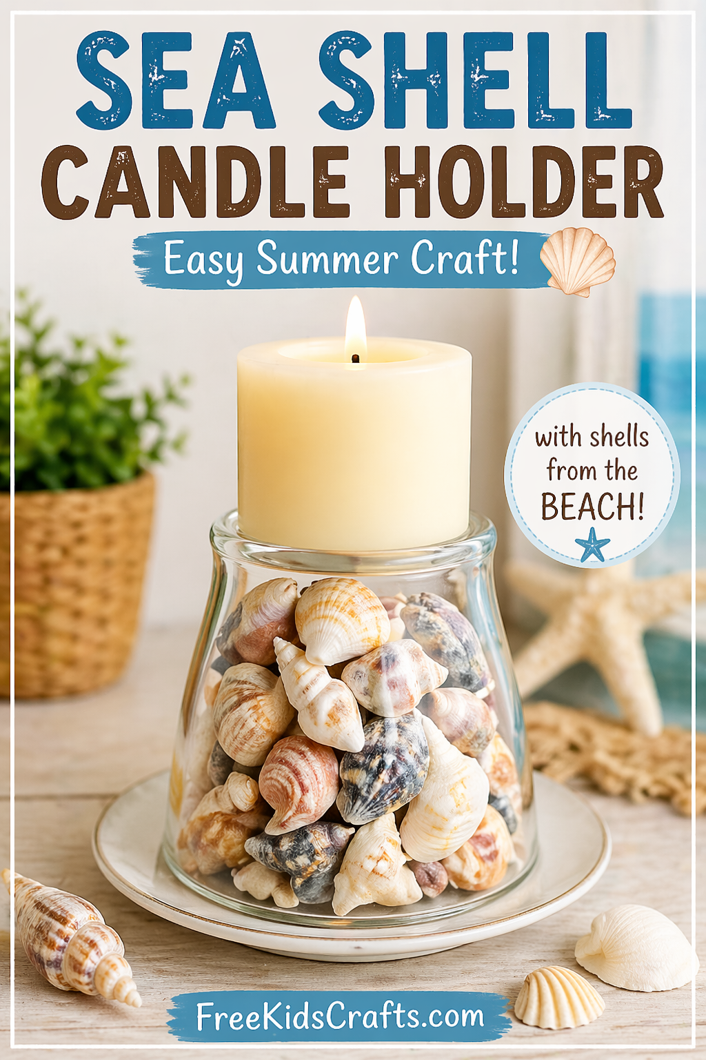 Sea Shell Candle Holder Craft