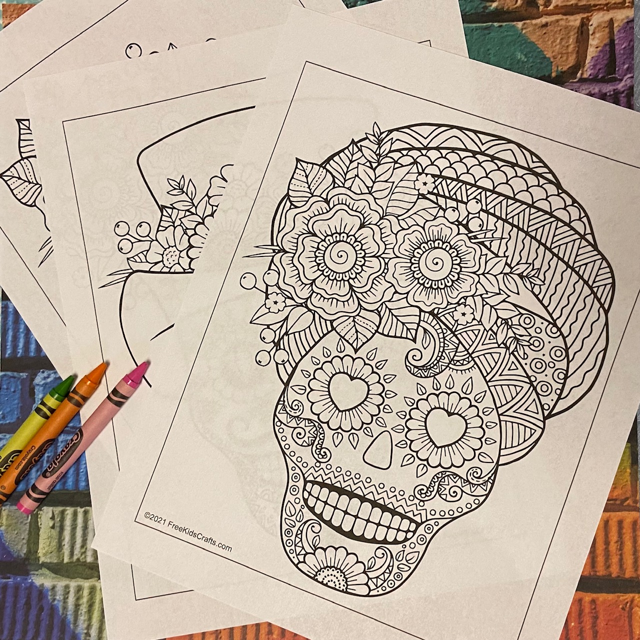 coloring pages of sugar skulls