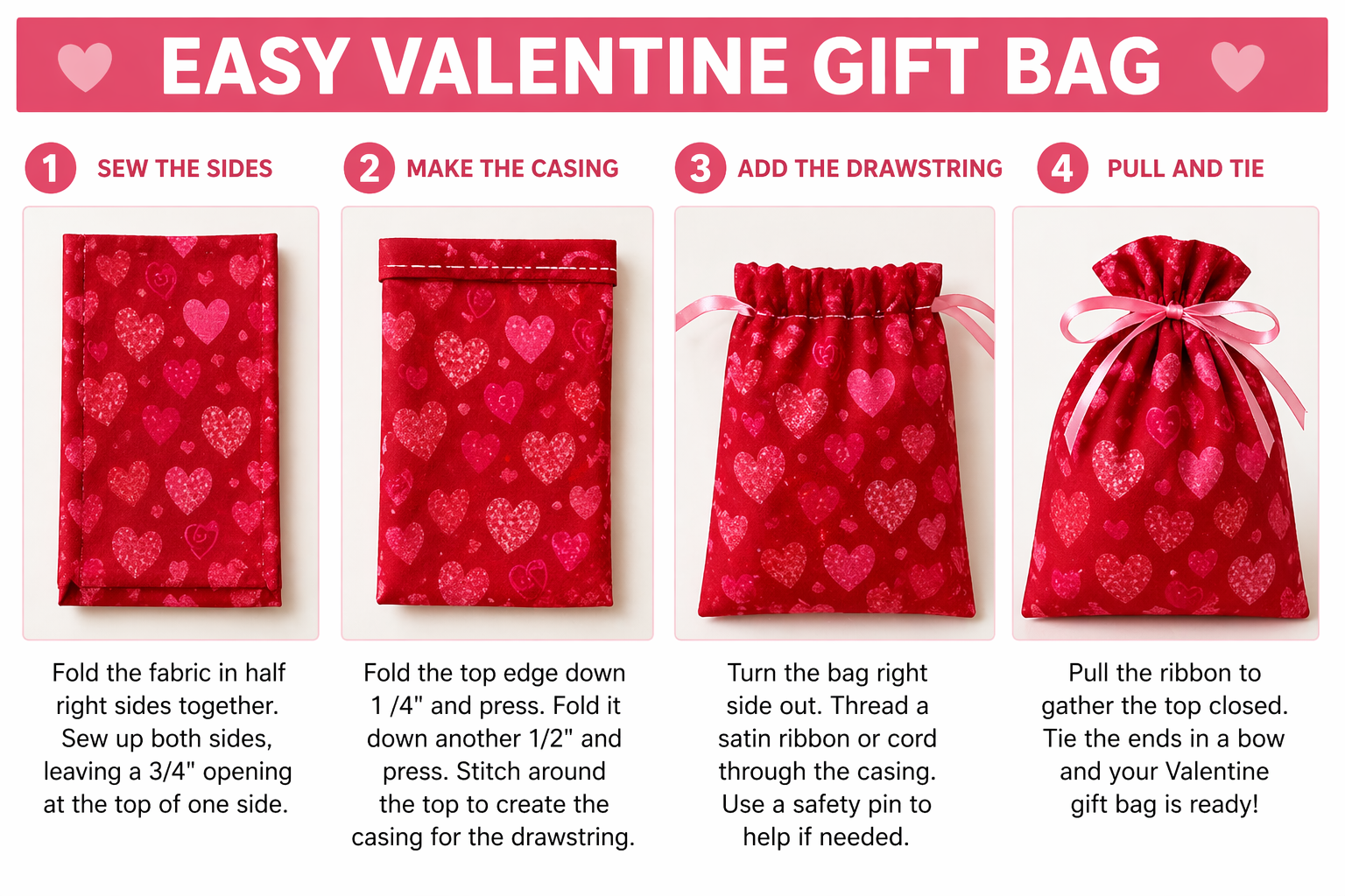 Easy Valentine gift bag tutorial

